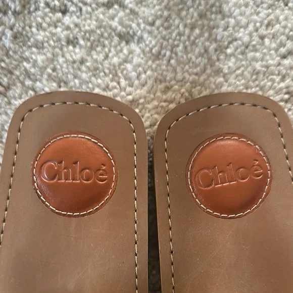 Chloe Black and Tan Slide Sandals - Picture 8 of 8
